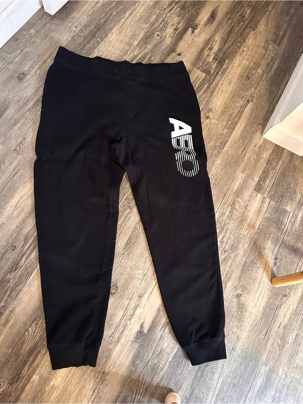 Aeropostale Black Jogger Pants‎ with White Logo